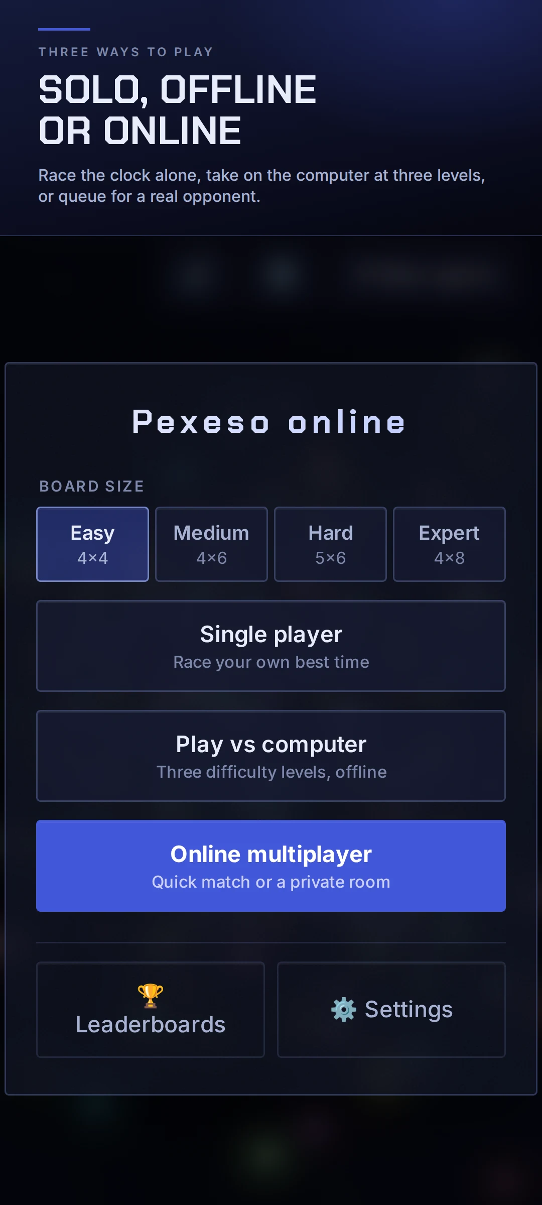 Pexeso (Online Multiplayer) screenshot